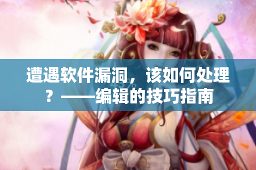 遭遇軟件漏洞，該如何處理？——編輯的技巧指南