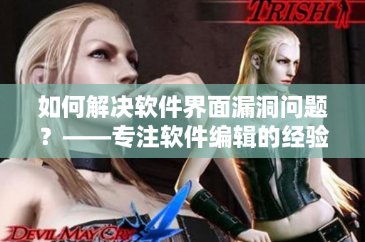 如何解決軟件界面漏洞問(wèn)題？——專注軟件編輯的經(jīng)驗(yàn)分享