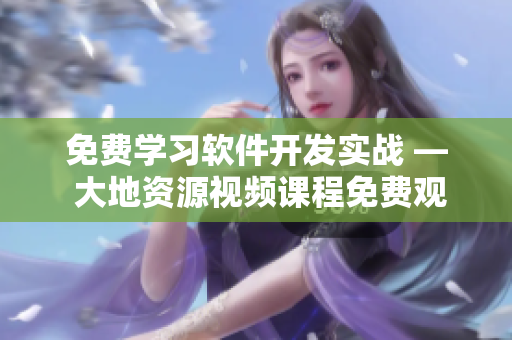 免費(fèi)學(xué)習(xí)軟件開(kāi)發(fā)實(shí)戰(zhàn) — 大地資源視頻課程免費(fèi)觀看
