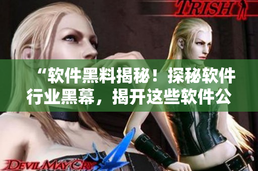 “軟件黑料揭秘！探秘軟件行業(yè)黑幕，揭開這些軟件公司不為人知的秘密！”