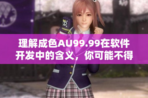 理解成色AU99.99在軟件開發(fā)中的含義，你可能不得不了解的一些基礎(chǔ)知識(shí)