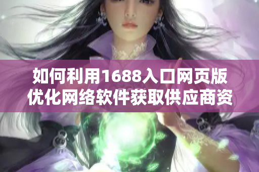 如何利用1688入口網(wǎng)頁版優(yōu)化網(wǎng)絡(luò)軟件獲取供應(yīng)商資源？