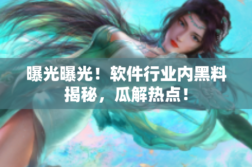 曝光曝光！軟件行業(yè)內(nèi)黑料揭秘，瓜解熱點(diǎn)！