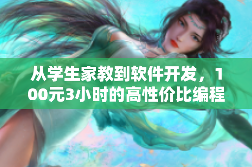 從學(xué)生家教到軟件開發(fā)，100元3小時的高性價比編程課程