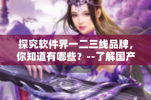 探究軟件界一二三線品牌，你知道有哪些？--了解國產(chǎn)軟件品牌排名