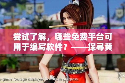 嘗試了解，哪些免費平臺可用于編寫軟件？——探尋黃岡市提供的資源！