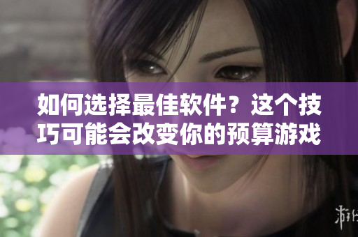 如何選擇最佳軟件？這個(gè)技巧可能會(huì)改變你的預(yù)算游戲
