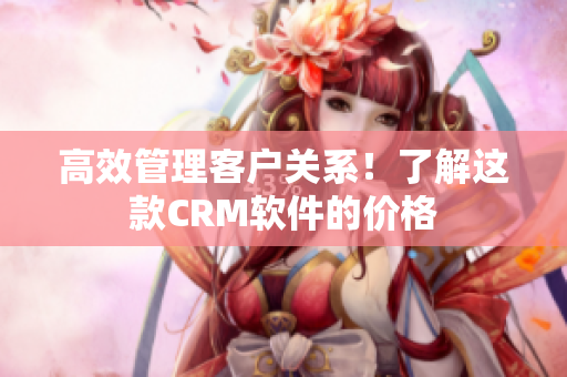 高效管理客戶關(guān)系！了解這款CRM軟件的價(jià)格