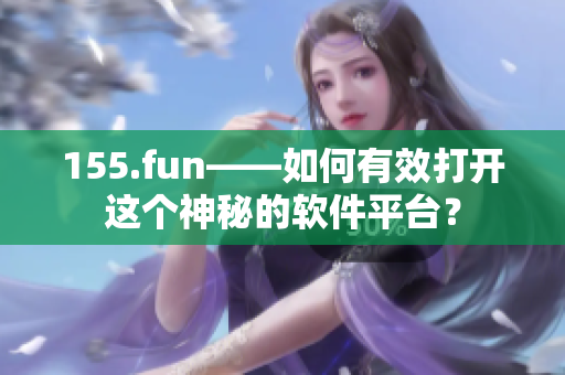 155.fun——如何有效打開(kāi)這個(gè)神秘的軟件平臺(tái)？
