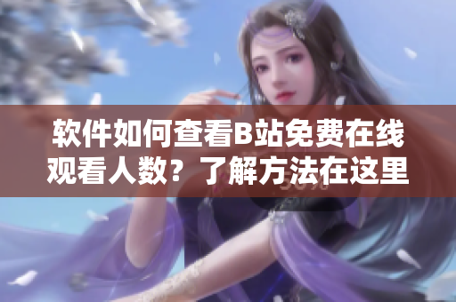 軟件如何查看B站免費(fèi)在線觀看人數(shù)？了解方法在這里