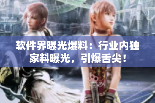 軟件界曝光爆料：行業(yè)內(nèi)獨(dú)家料曝光，引爆舌尖！