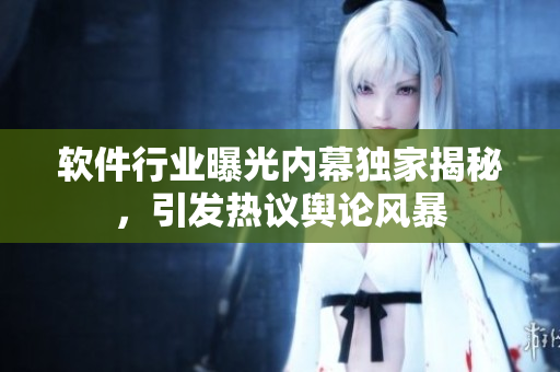 軟件行業(yè)曝光內(nèi)幕獨家揭秘，引發(fā)熱議輿論風(fēng)暴