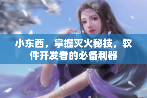 小東西，掌握滅火秘技，軟件開發(fā)者的必備利器