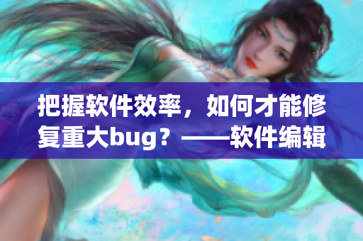 把握軟件效率，如何才能修復(fù)重大bug？——軟件編輯的探討
