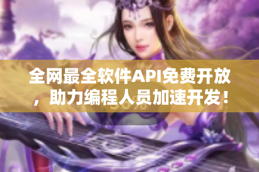 全網(wǎng)最全軟件API免費(fèi)開放，助力編程人員加速開發(fā)！