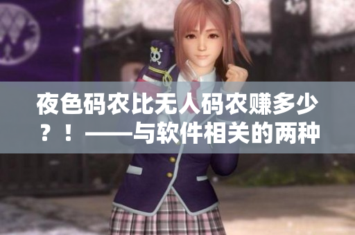 夜色碼農比無人碼農賺多少？！——與軟件相關的兩種不同生活方式
