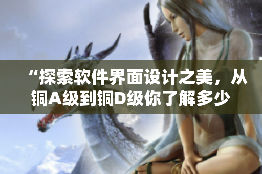 “探索軟件界面設(shè)計之美，從銅A級到銅D級你了解多少？”