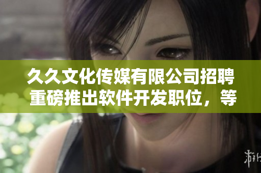 久久文化傳媒有限公司招聘 重磅推出軟件開(kāi)發(fā)職位，等你來(lái)戰(zhàn)！
